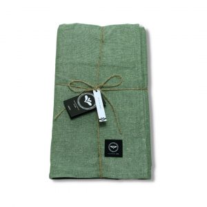 Bordsduk behandlad - Återvunnet textil 140x250 Grön-vit